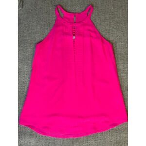 Naked Zebra Hot Pink Halter Cutout Tank Top Womens Small Summer Feminine